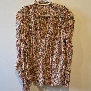 Free People 100% Cotton Button Down Top Perfect Condition Floral Print